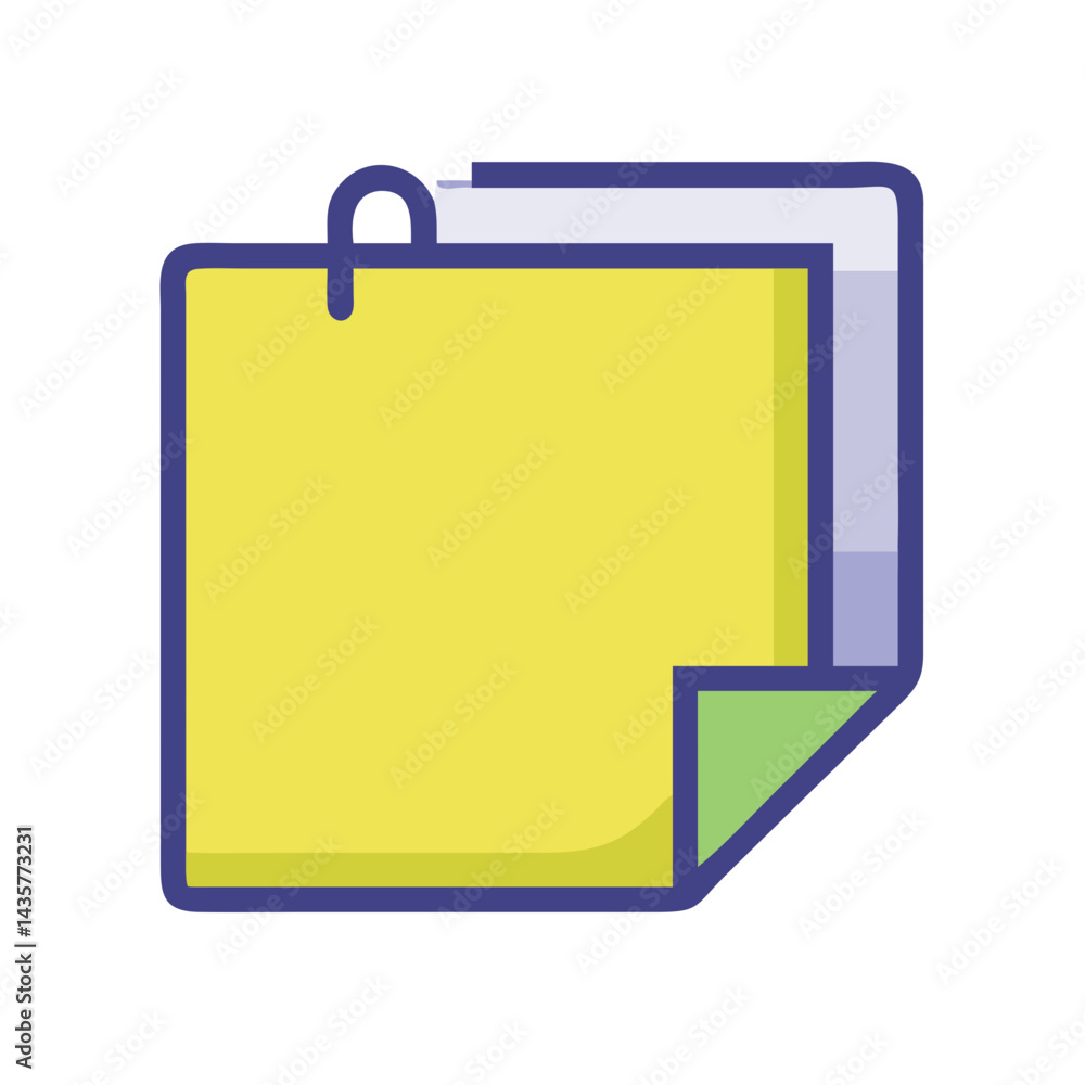 Aufkleber stack of sticky notes with folded corner reminder design