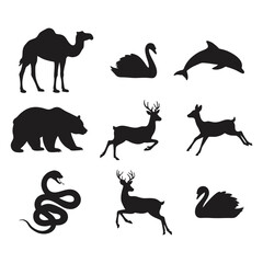 set of animals silhouettes