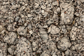A cracked stone surface texture in closeup