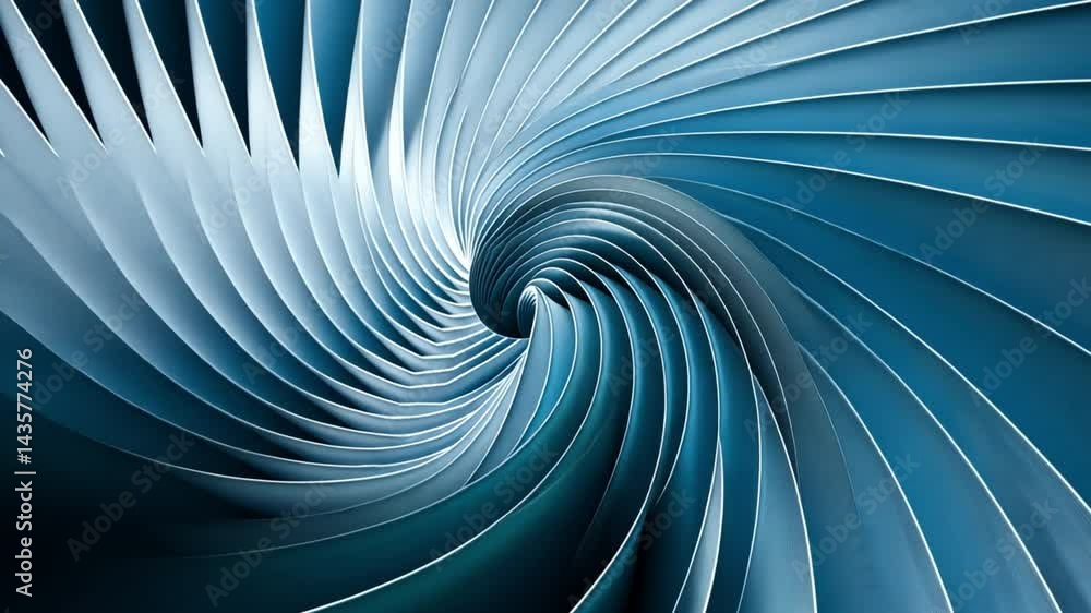 Poster mesmerizing abstract design with swirling layers of blue and white, showcasing smooth curves and dep