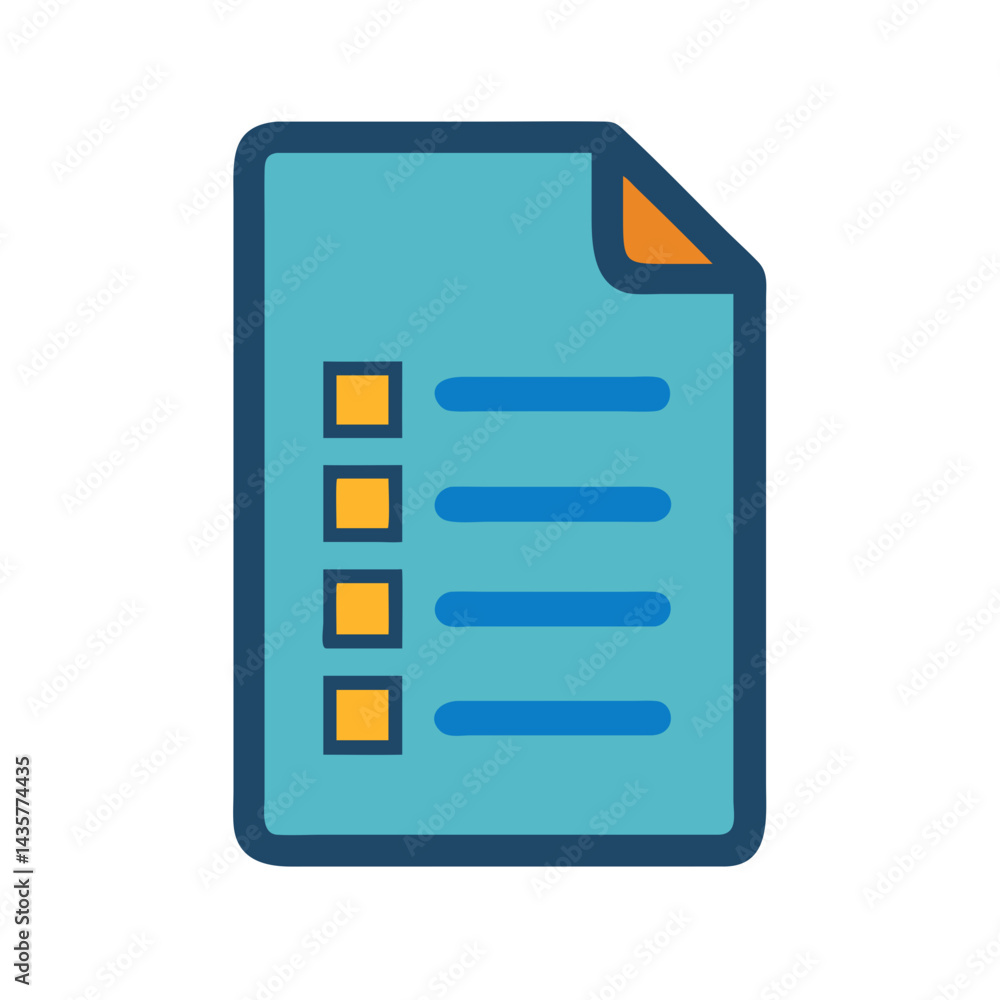 Poster minimalist document icon checklist task management flat design