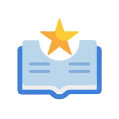 Open book with a golden star icon on top