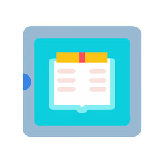 Stylized tablet with document icon inside, flat illustration style