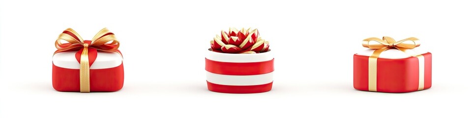 Festive Gift Boxes with Gold Ribbon