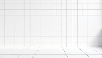 Minimalist white interior space studio setting photography clean aesthetic wide angle view modern design concept