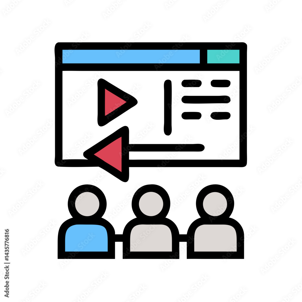 Poster team training program visualized with geometric shapes on black