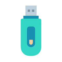 Aqua USB drive isolated on black background illustration