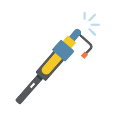 Flat icon illustration of endoscope with blue and yellow parts