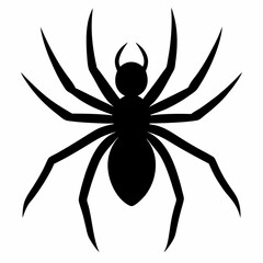 Flat Spider Silhouette Vector Art