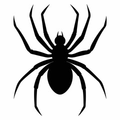 Flat Spider Silhouette Vector Art