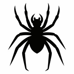 Flat Spider Silhouette Vector Art