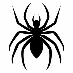Flat Spider Silhouette Vector Art