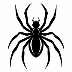 Flat Spider Silhouette Vector Art