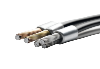 Close-up of electrical wires and cables.