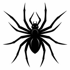 Flat Spider Silhouette Vector Art