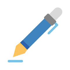 Stylized blue pen writing a line on black background