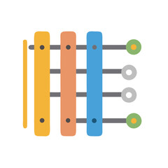 Abstract xylophone vector design in primary colors on black