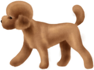 사실적인 강아지 푸들  일러스트레이션