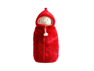 Cute doll in a red cozy costume.