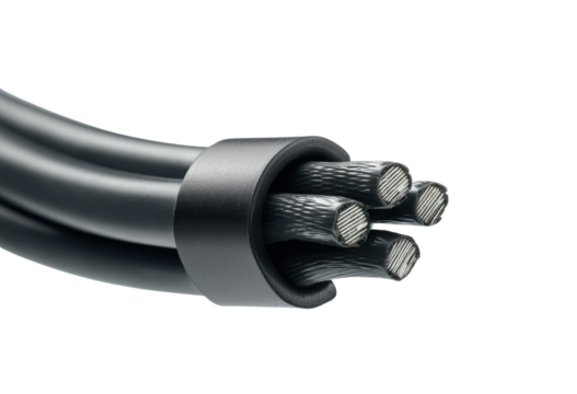 Close-up of electrical cables and wires.