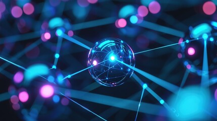 Spherical Quantum Node Array Linked by Neon Network