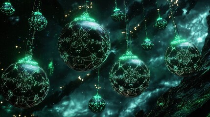 Mechanical Data Orbs in Sci-Fi Ship Interface