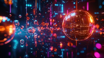 Mechanical Data Orbs in Sci-Fi Ship Interface