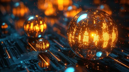 Mechanical Data Orbs in Sci-Fi Ship Interface