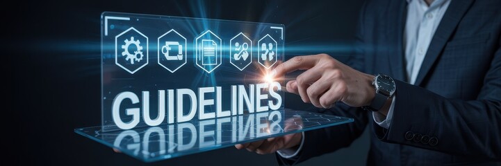 Interactive guidelines displayed on a digital tablet