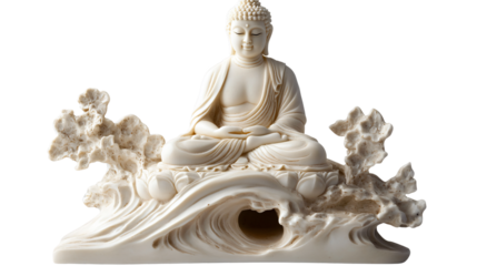 Serene Buddha Meditating Outdoors Zen Concept Illustration Stock Image