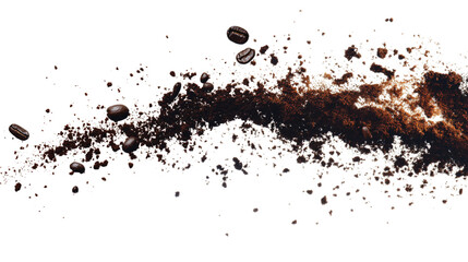 Coffee Grounds on White Background for Creative Designs and Projects