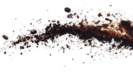 Coffee Grounds on White Background for Creative Designs and Projects