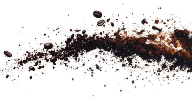 Coffee Grounds on White Background for Creative Designs and Projects