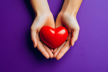 Fototapeta premium Gentle Hands Offering Care and Protection to a Heart