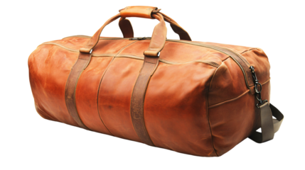 Stylish Rugged Brown Leather Duffle Bag for Travel and Adventure