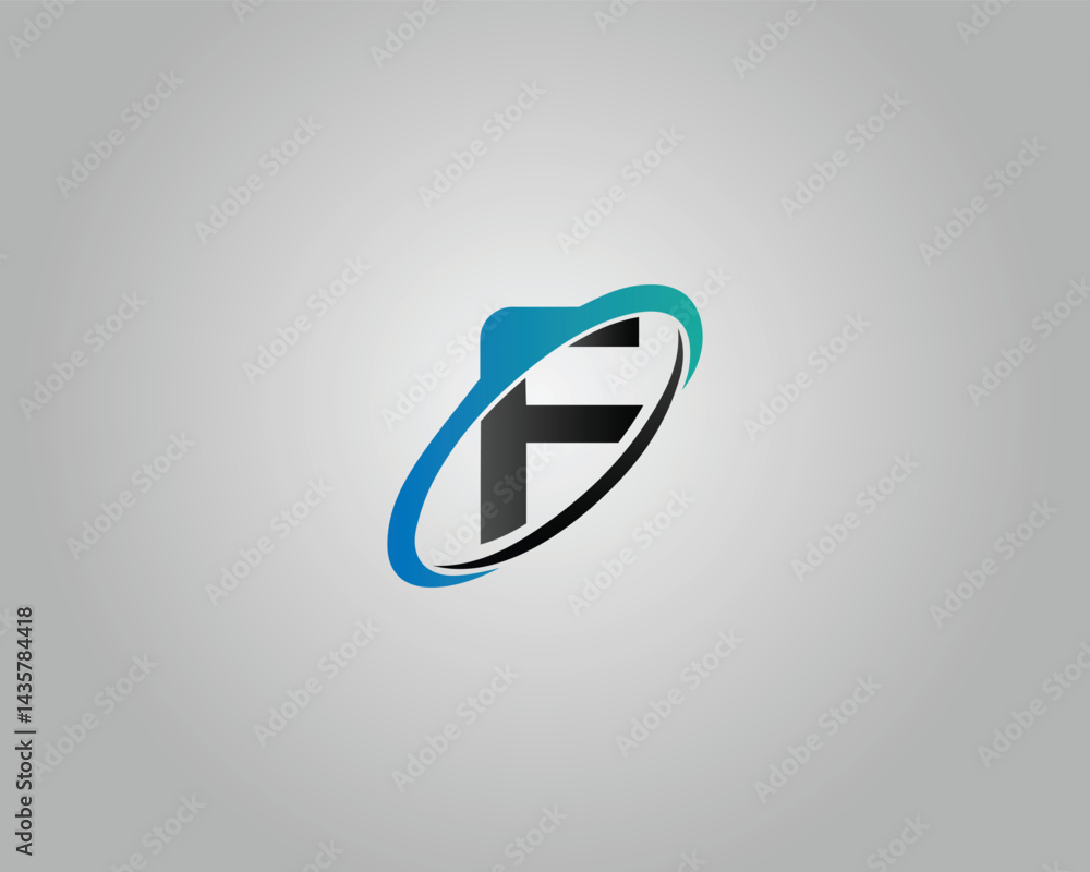 Poster letter f initial logo design minimal elegant vector template.