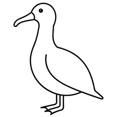 Graceful Albatross Outline Art