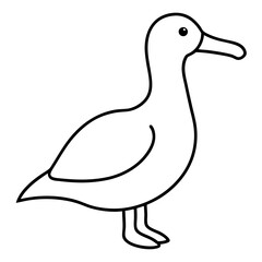 Graceful Albatross Outline Art