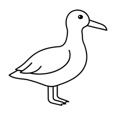 Graceful Albatross Outline Art