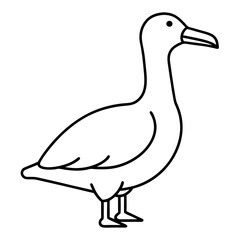 Graceful Albatross Outline Art