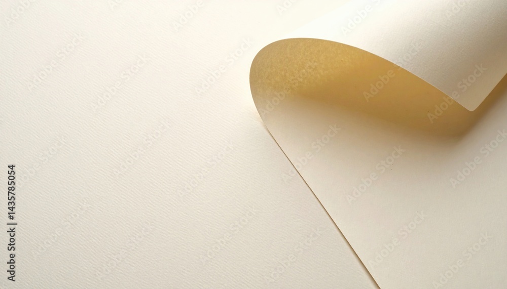 Poster creative paper curling display minimalist studio high-quality image soft lighting close-up artistic 