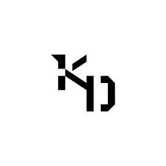 Initial square concept sporty style monogram Alphabet cool minimalist logo KD