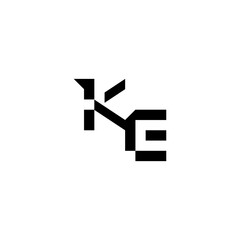 Initial square concept sporty style monogram Alphabet cool minimalist logo KE
