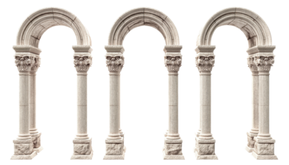 Elegant stone arches in classic architectural style.