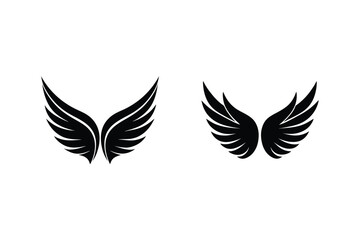 Obraz premium Two Pairs Of Black Wing Illustrations In Elegant Design And Vector Format
