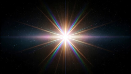 Radiant Starburst Colorful Light Rays Exploding from Bright Core