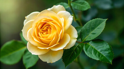 Stunning Close-Up of a Pale Yellow Rose in Full Bloom