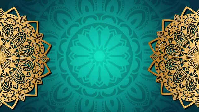 Luxury Blue islamic wedding invitation ornament pattern gold mandala background banner for ramadan milad un nabi	