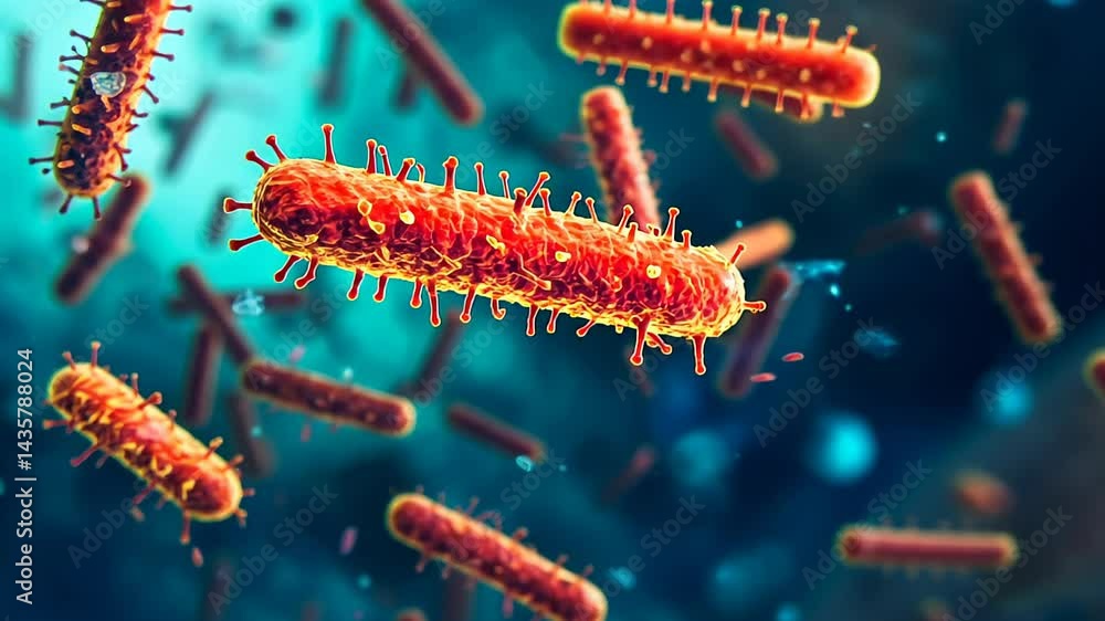 Poster vibrant exploration of microscopic life in a dynamic underwater environment revealing intricate deta