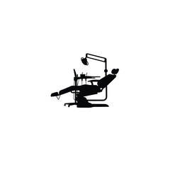 Dentist chair silhouette on white background